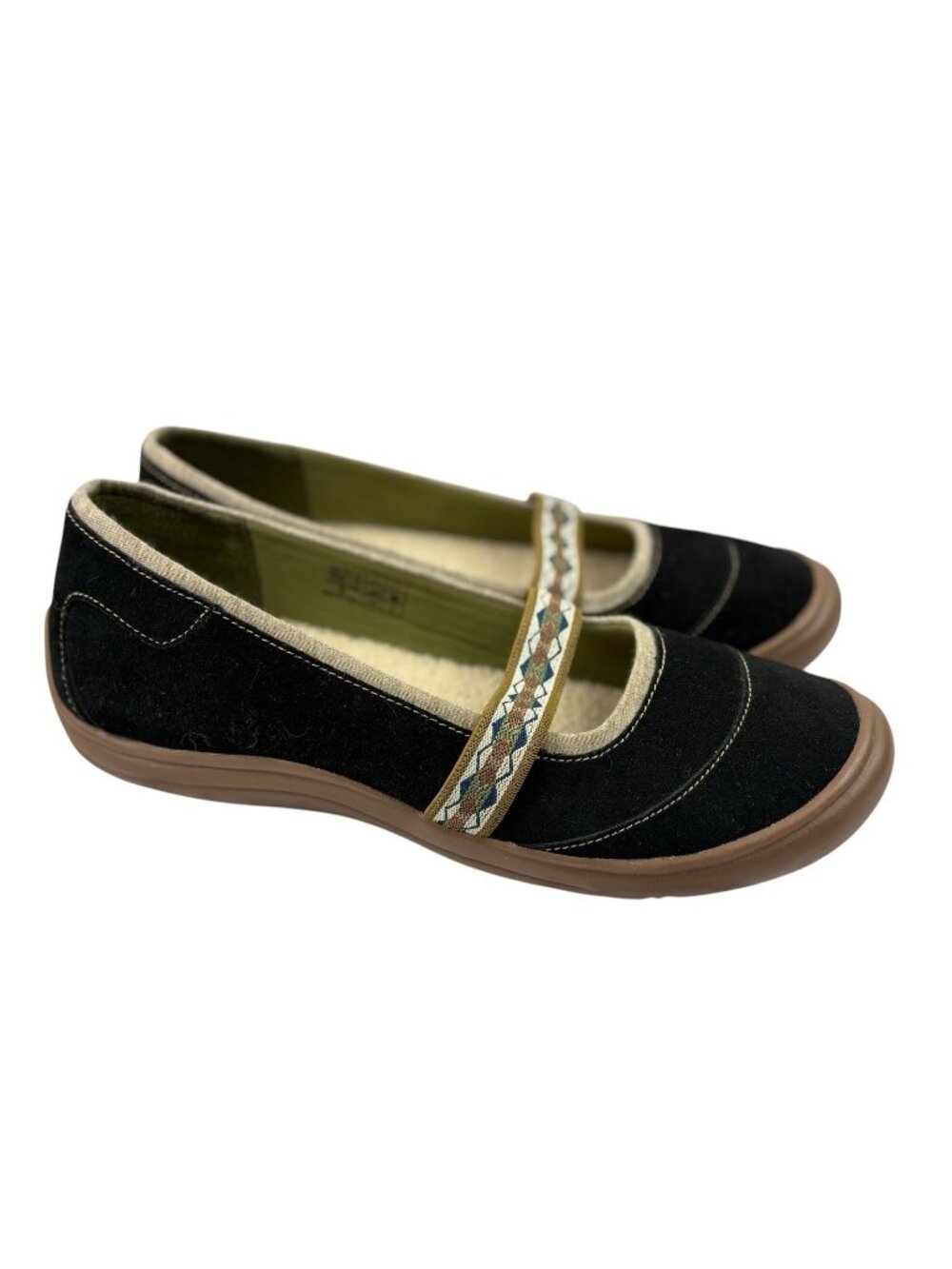 *Lands' End Terrain Lodge Mary Jane Loafers Womens Size 11B Black Stretch Strap
